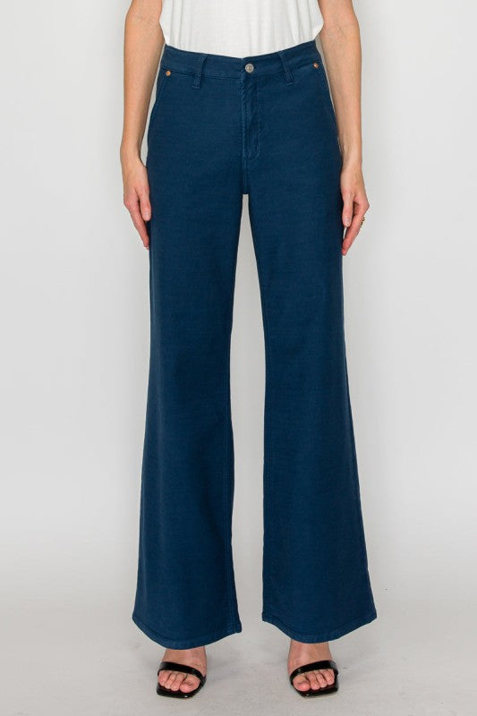 Tummy Control High Rise Wide Flare Jeans AT2112WDNV