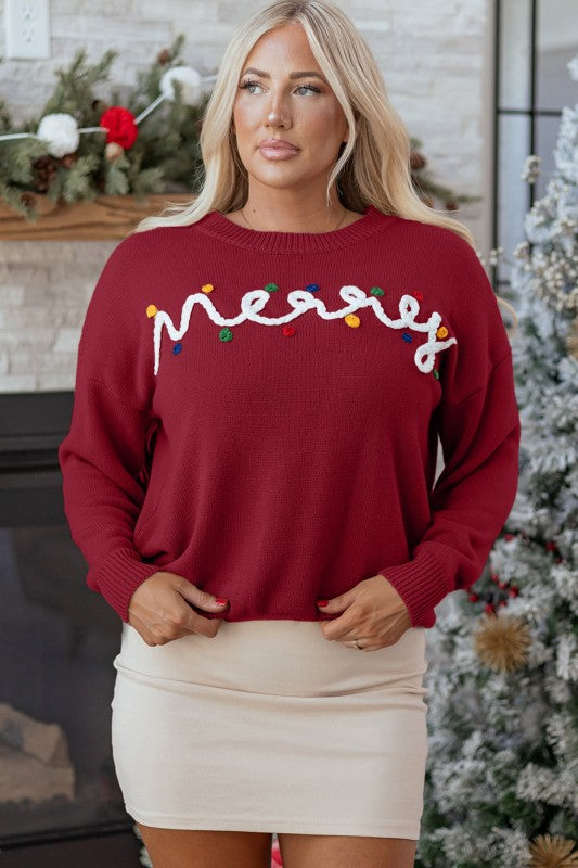 Merry Dot Dolman Sleeve Sweater Soft Knit Sweater