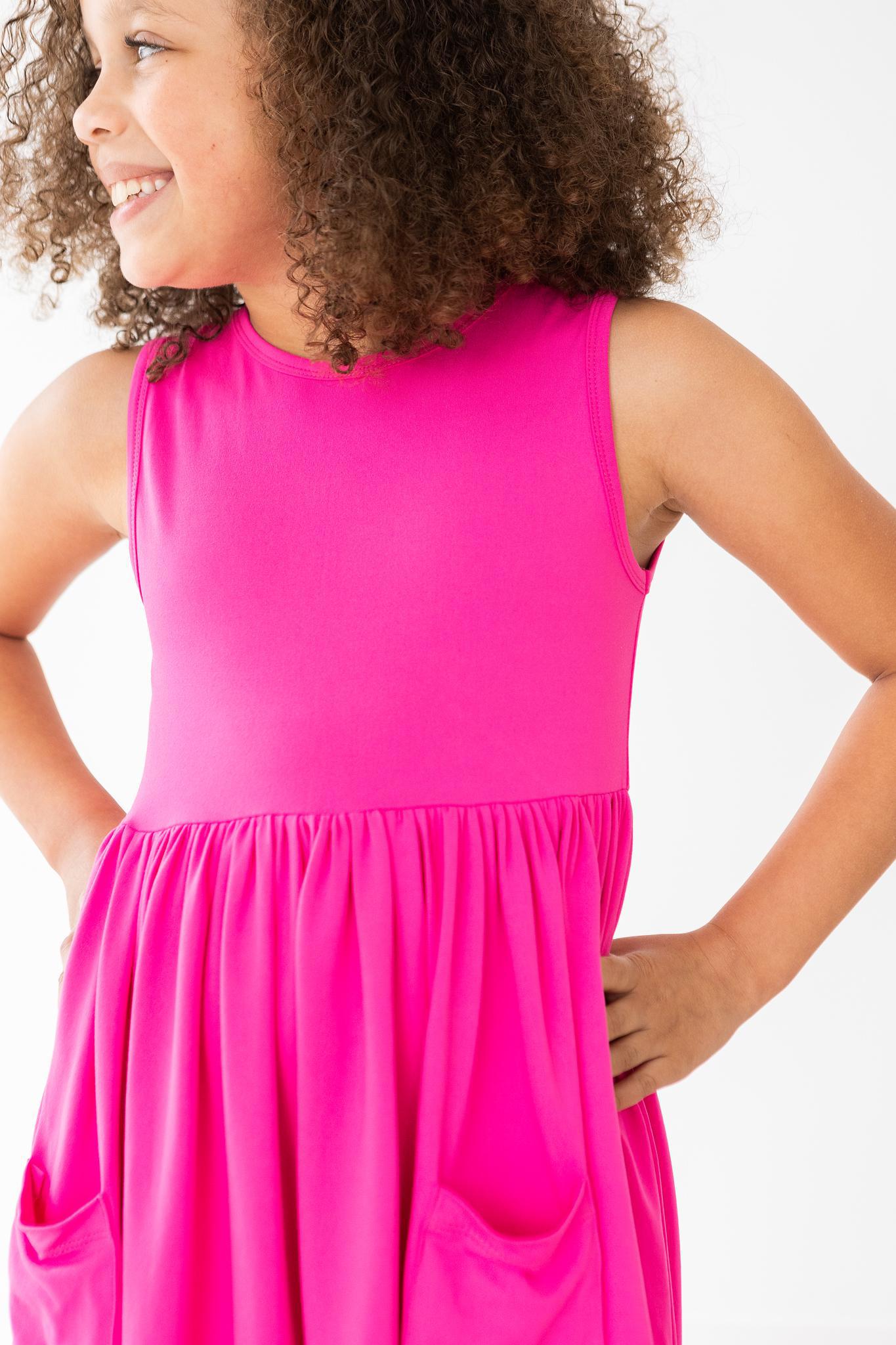Hot Pink Twirl Tank Dress Mila & Rose