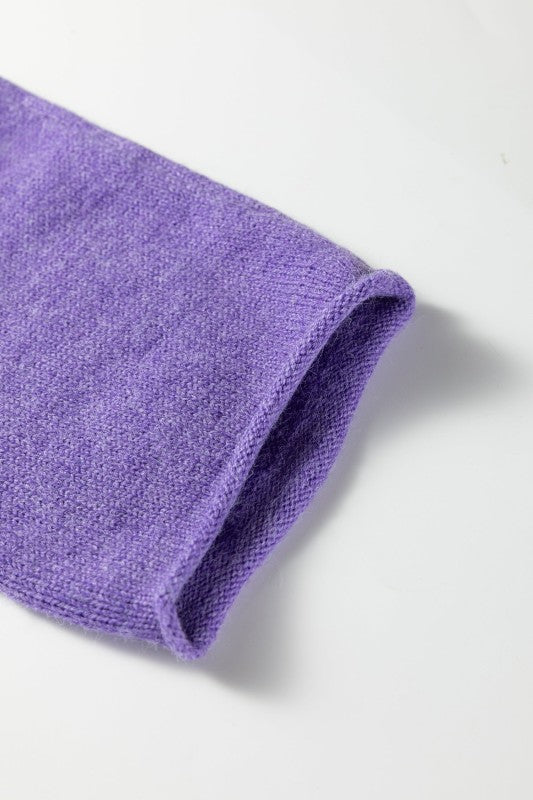 Solid Knit Button-Up Drop Shoulder Sweater Cardigan