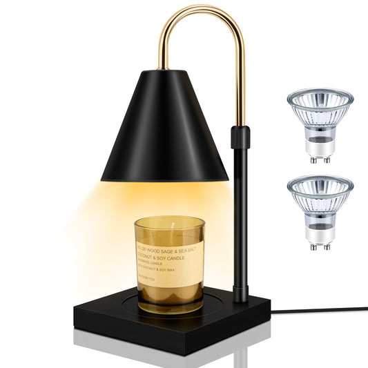 Candle Warmer Adjustable Height Timer Dimmable Lamp Wooden Base Black