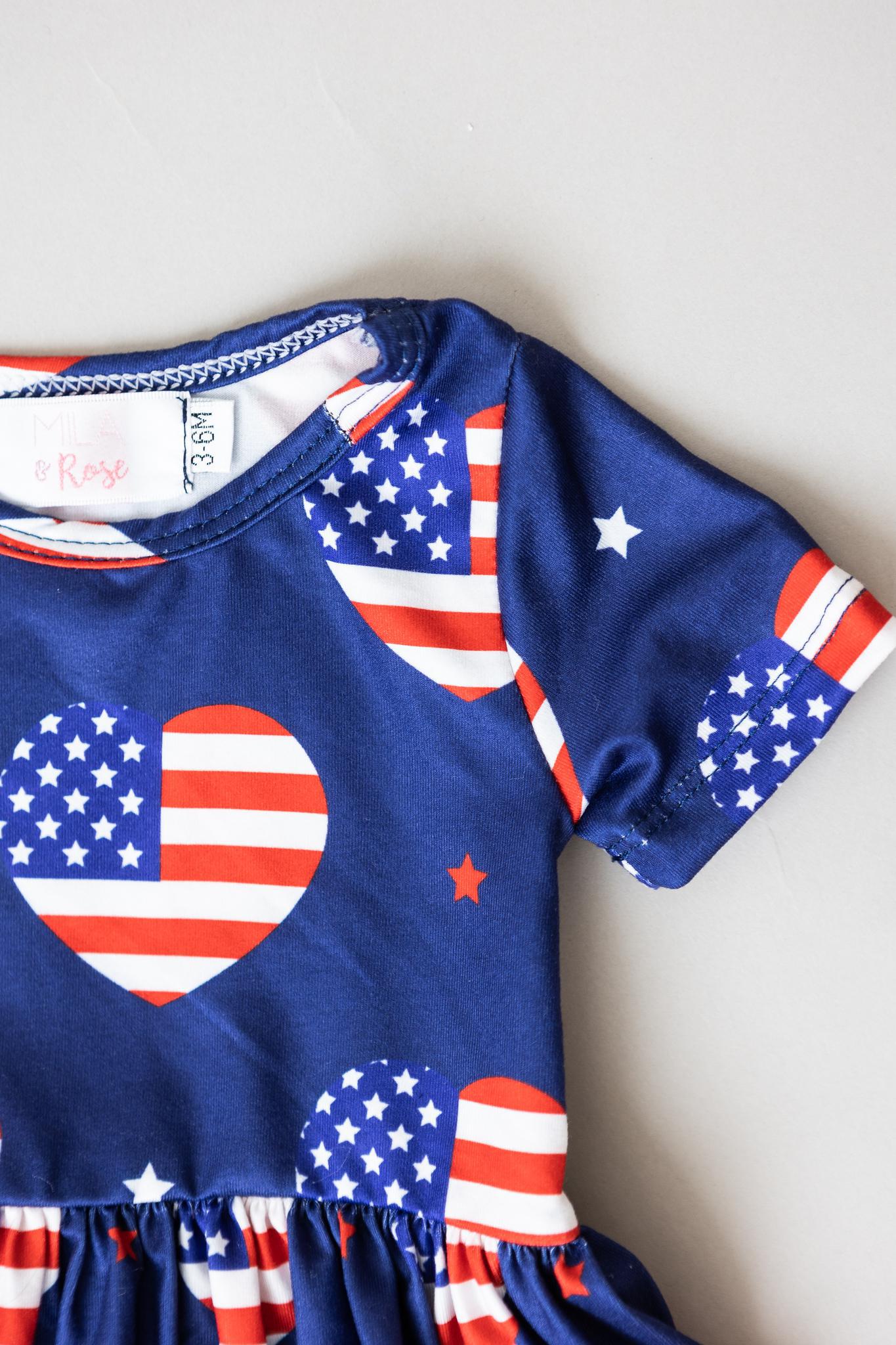 Twirl Bodysuit Short Sleeve I Heart the USA Mila & Rose