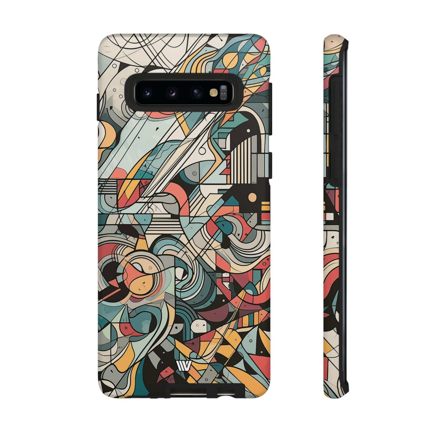 Abstract Doodle Tough Phone Case Dual-Layer Protection