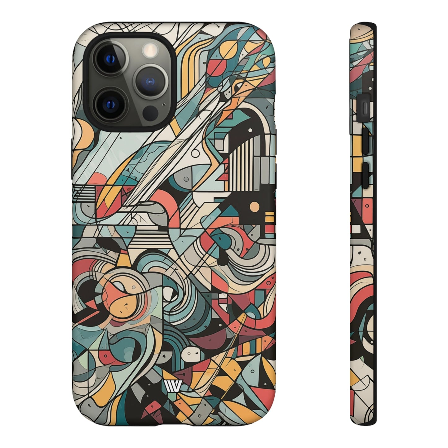 Abstract Doodle Tough Phone Case Dual-Layer Protection