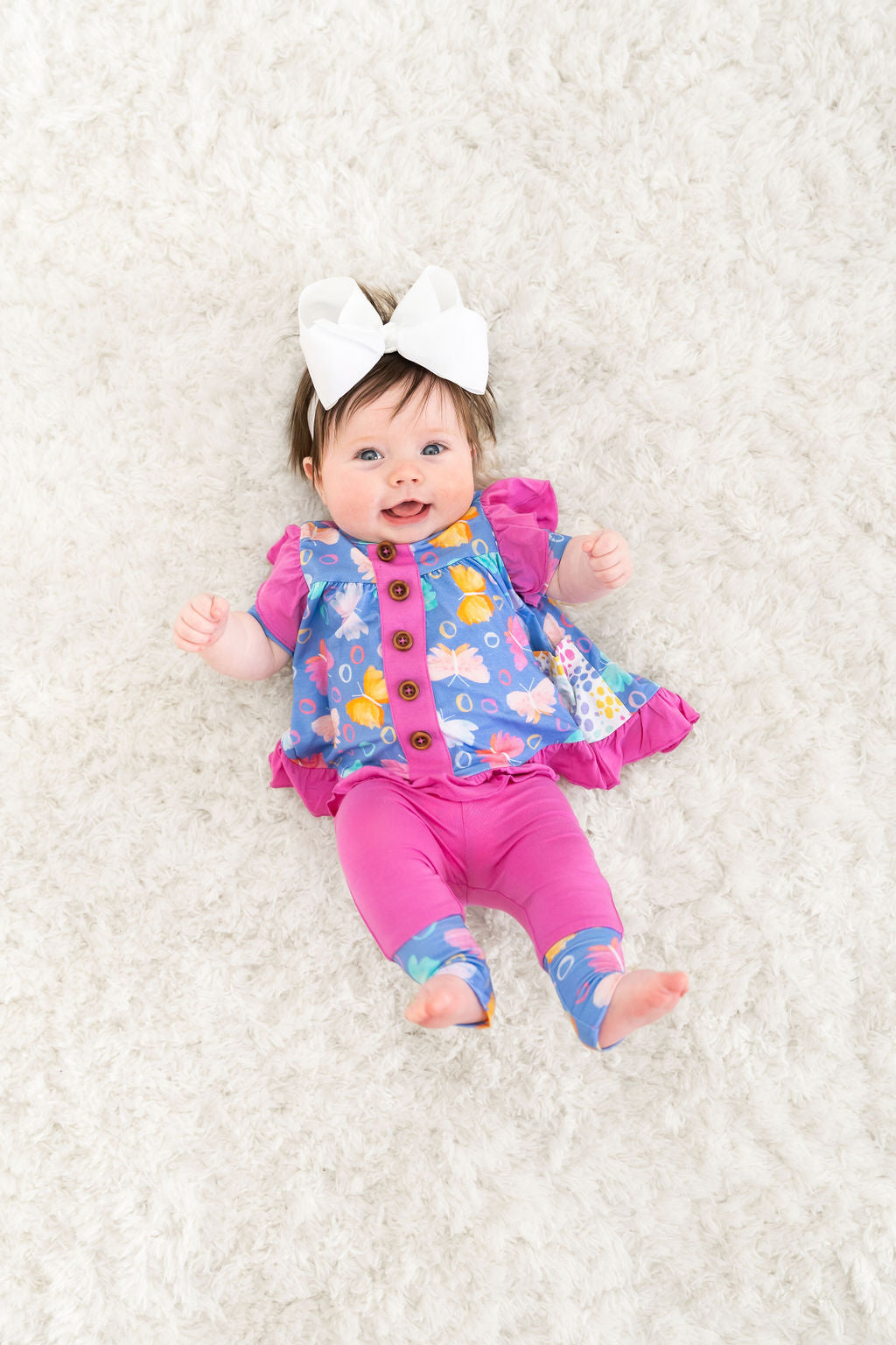 Butterflies Bamboo Short Sleeve Peplum Legging Set Korrie