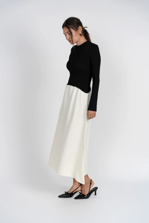 Knit Ribbed Sweater Dress Noel