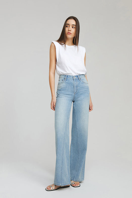 High Rise Baggy Jeans Wide Leg Full Length Angeles