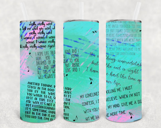 90s Music 20 oz Skinny Tumbler