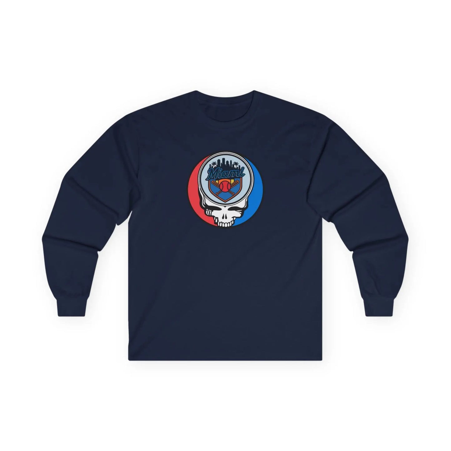 Miami Baseball Edition Classic Stealie Long Sleeve Tee Ultra-Cotton MLB