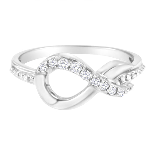 .925 Sterling Silver 1/6 Ct. Cttw Diamond Infinity Bypass Ring (H-I Clarity, I2-I3 Color) - Size 7.5