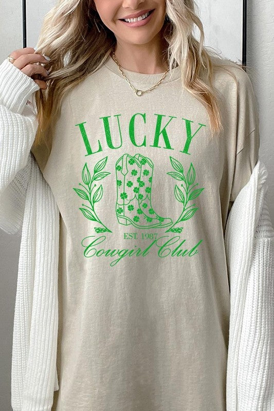 Lucky Cowgirl Boots  Graphic Plus Heavy Cotton Tee