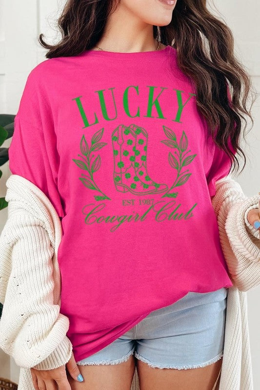 Lucky Cowgirl Boots  Graphic Plus Heavy Cotton Tee