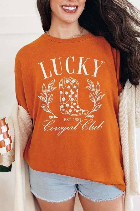 Lucky Cowgirl Boots  Graphic Plus Heavy Cotton Tee