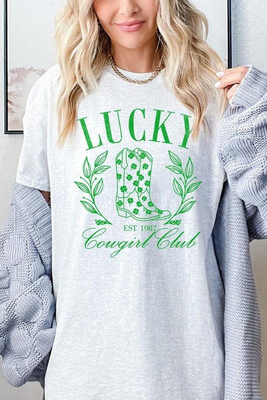 Lucky Cowgirl Boots  Graphic Plus Heavy Cotton Tee