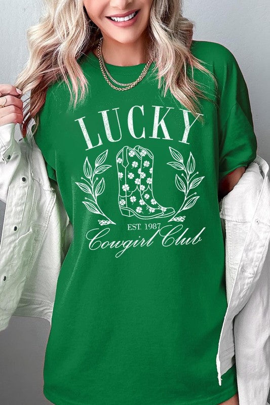 Lucky Cowgirl Boots  Graphic Plus Heavy Cotton Tee