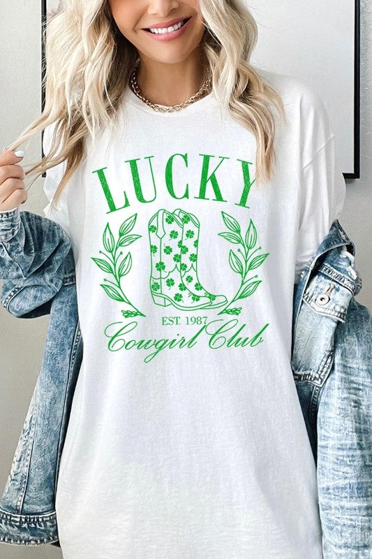 Lucky Cowgirl Boots  Graphic Plus Heavy Cotton Tee