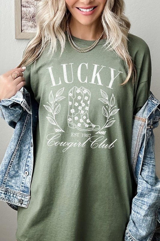 Lucky Cowgirl Boots  Graphic Plus Heavy Cotton Tee