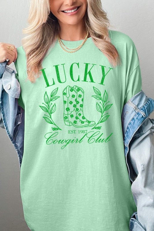 Lucky Cowgirl Boots  Graphic Plus Heavy Cotton Tee