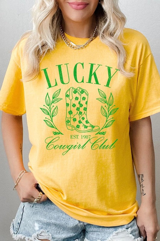 Lucky Cowgirl Boots  Graphic Plus Heavy Cotton Tee