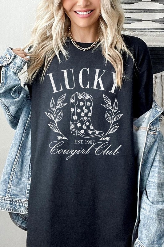 Lucky Cowgirl Boots  Graphic Plus Heavy Cotton Tee