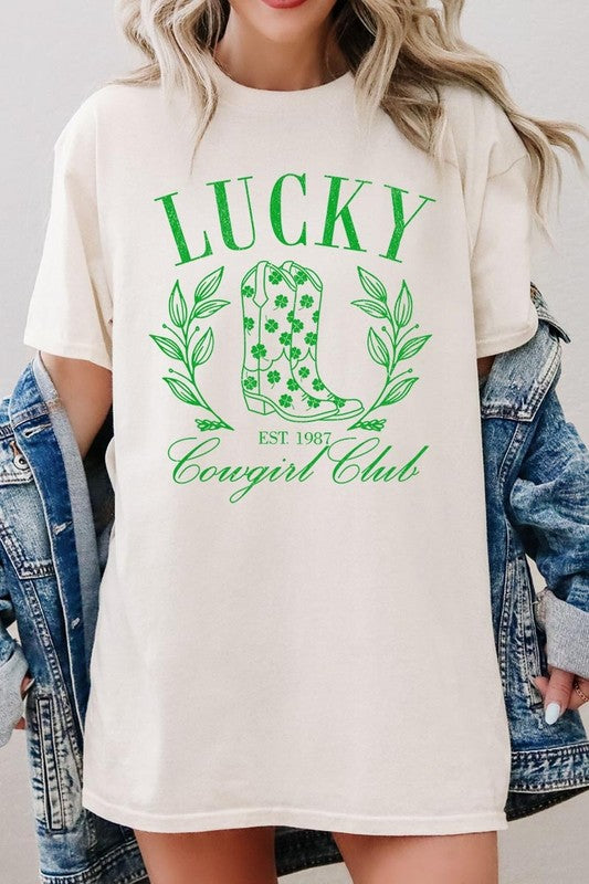 Lucky Cowgirl Boots  Graphic Plus Heavy Cotton Tee