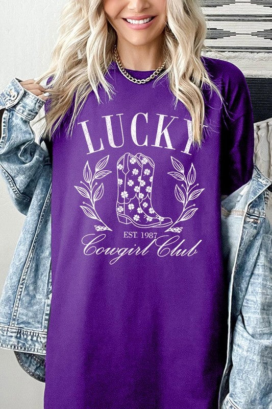 Lucky Cowgirl Boots  Graphic Plus Heavy Cotton Tee