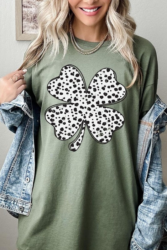 Dalmatian Four Leaf Clover Plus Heavy Cotton Tee Gildan