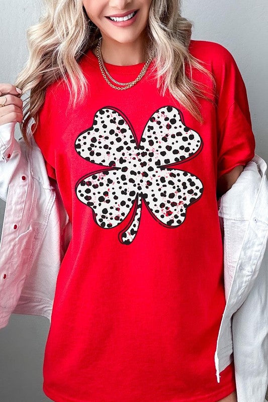 Dalmatian Four Leaf Clover Plus Heavy Cotton Tee Gildan