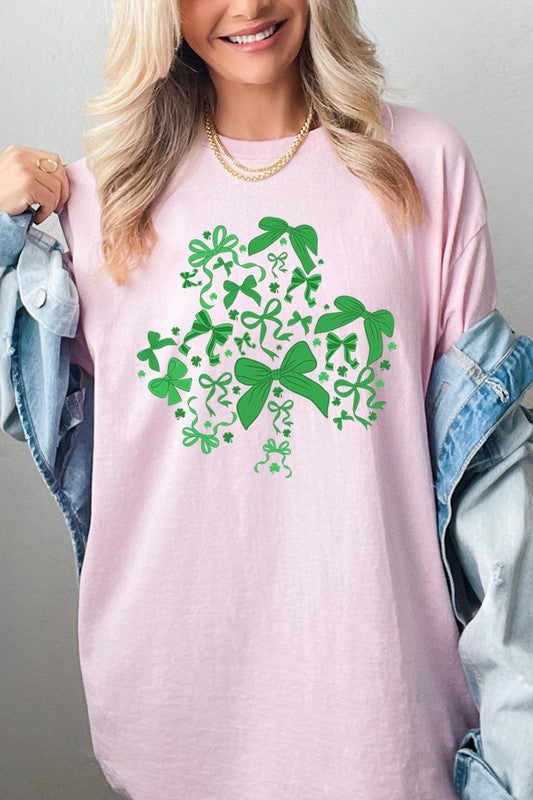 Shamrock Coquette Bow Graphic Plus Heavy Cotton T