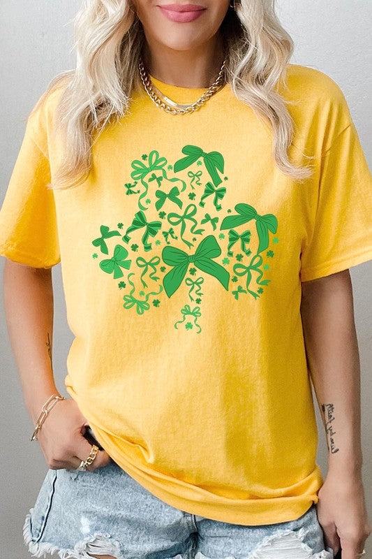 Shamrock Coquette Bow Graphic Plus Heavy Cotton T