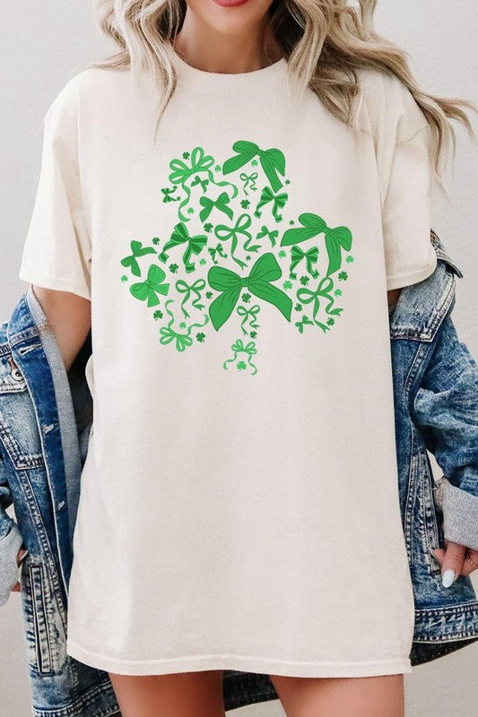 Shamrock Coquette Bow Graphic Plus Heavy Cotton T