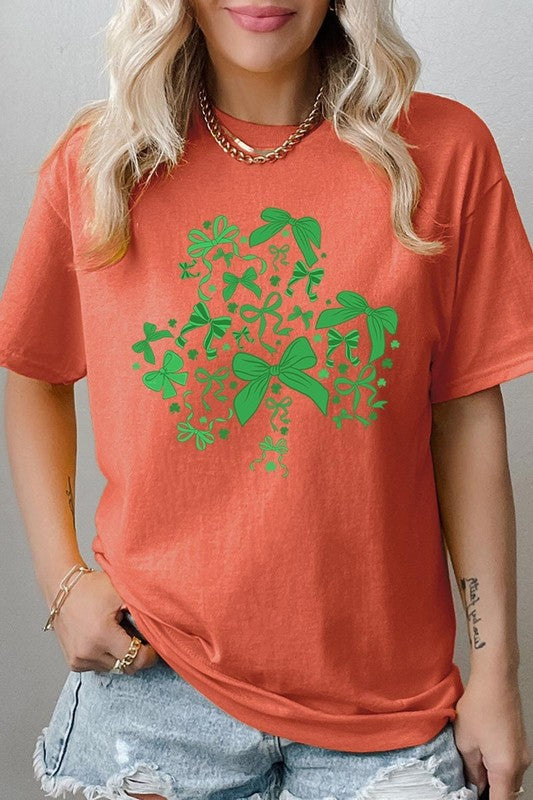 Shamrock Coquette Bow Graphic Plus Heavy Cotton T