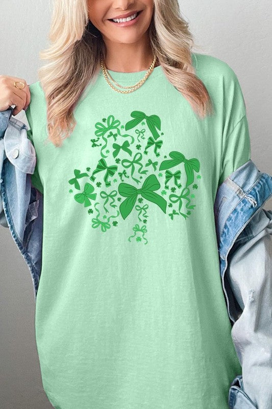 Shamrock Coquette Bow Graphic Plus Heavy Cotton T