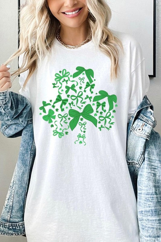 Shamrock Coquette Bow Graphic Plus Heavy Cotton T