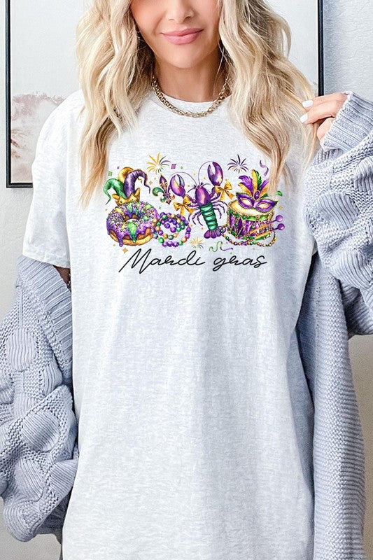 Mardi Gras Vibes Graphic Plus Heavy Cotton Tee