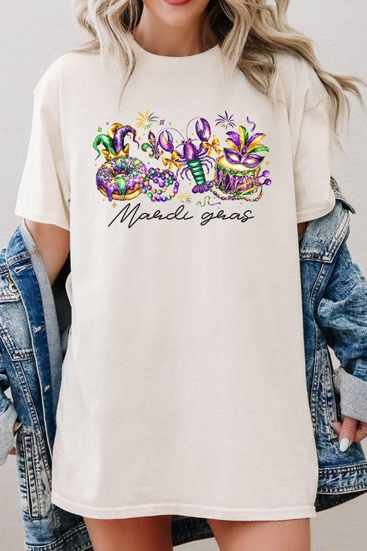 Mardi Gras Vibes Graphic Plus Heavy Cotton Tee