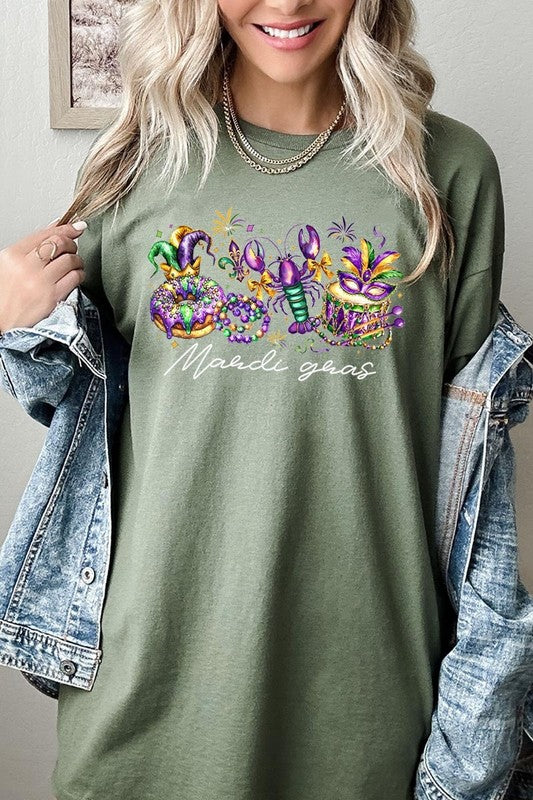 Mardi Gras Vibes Graphic Plus Heavy Cotton Tee