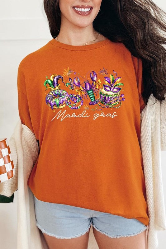 Mardi Gras Vibes Graphic Plus Heavy Cotton Tee