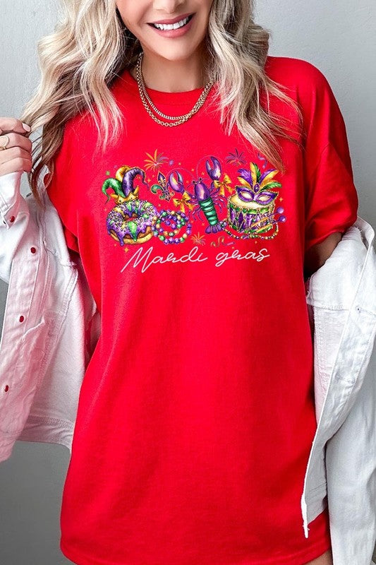Mardi Gras Vibes Graphic Plus Heavy Cotton Tee