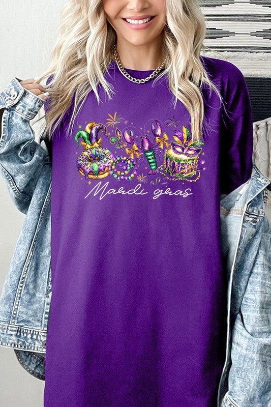 Mardi Gras Vibes Graphic Plus Heavy Cotton Tee