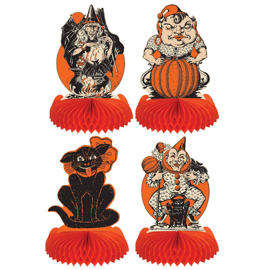 Vintage Honeycomb Halloween Centerpieces Set of 4 Beistle