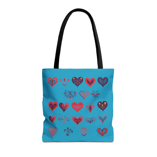 Valentine's Turquoise Tote Bag (AOP)