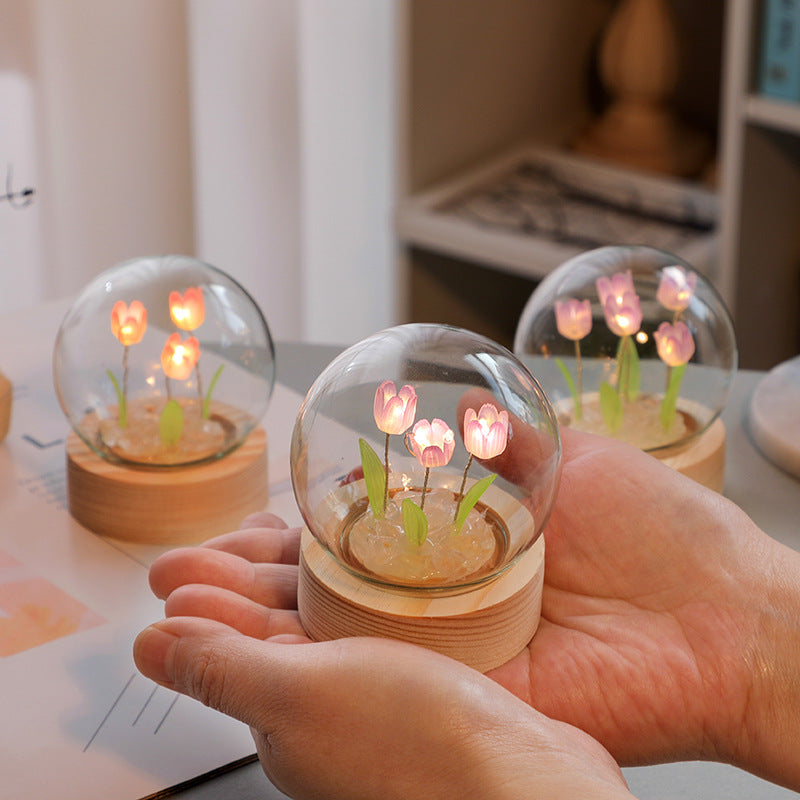 Mini Tulip Small Night Light Tabletop Decoration Cute Holiday Gift