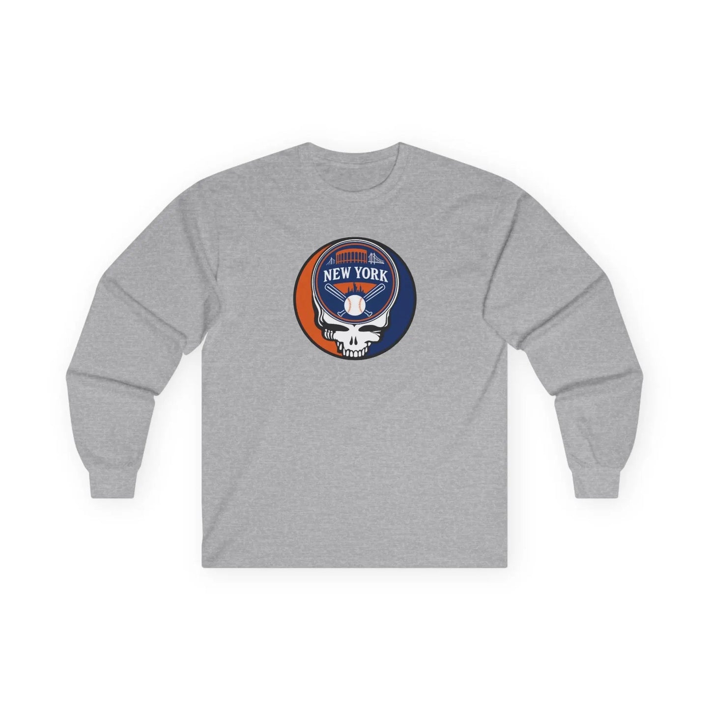 Grateful Dead Ultra-Cotton Long Sleeve Tee New York Baseball Edition MLB