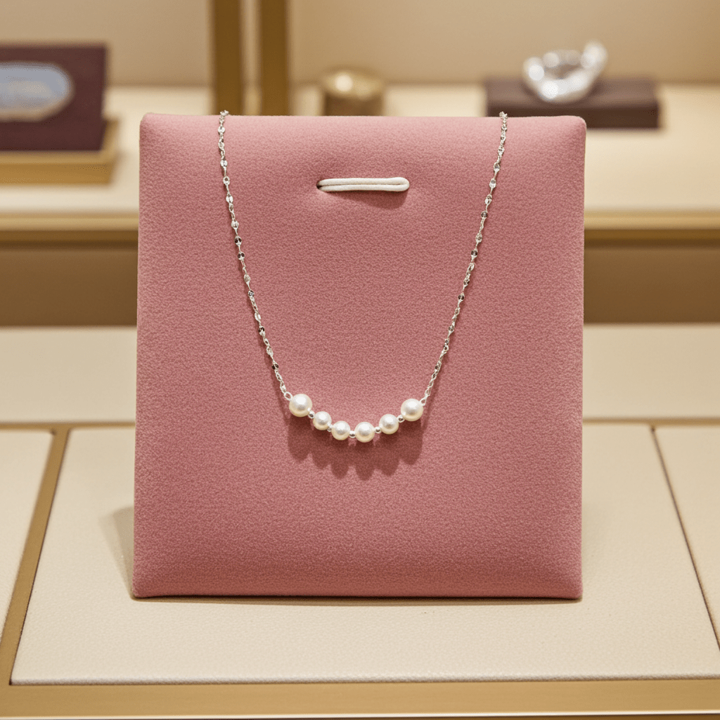 925 Sterling Silver Delicate Pearl Chain Necklace