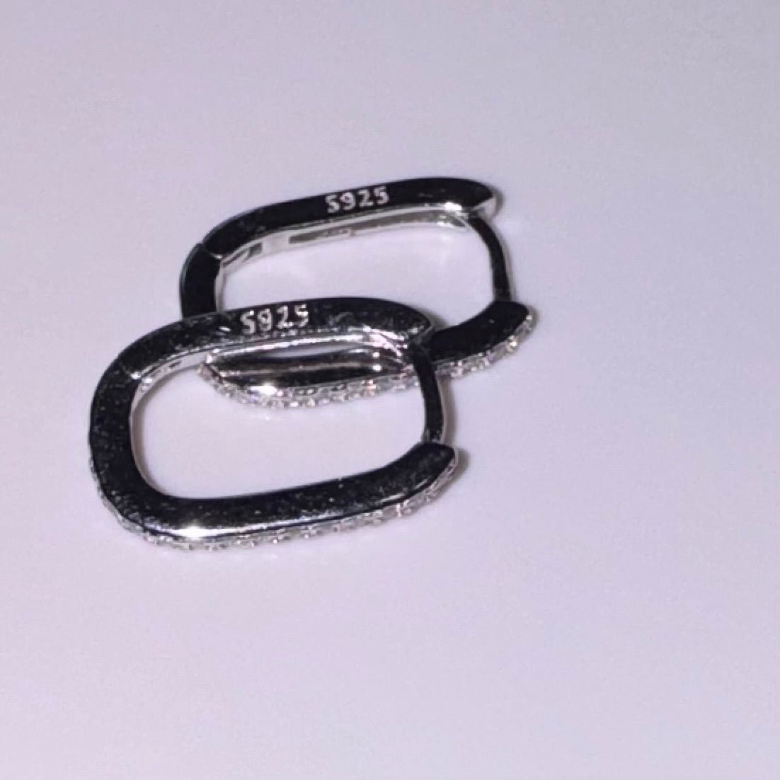 925 Sterling Silver Hypoallergenic Rectangular Hoop Earrings