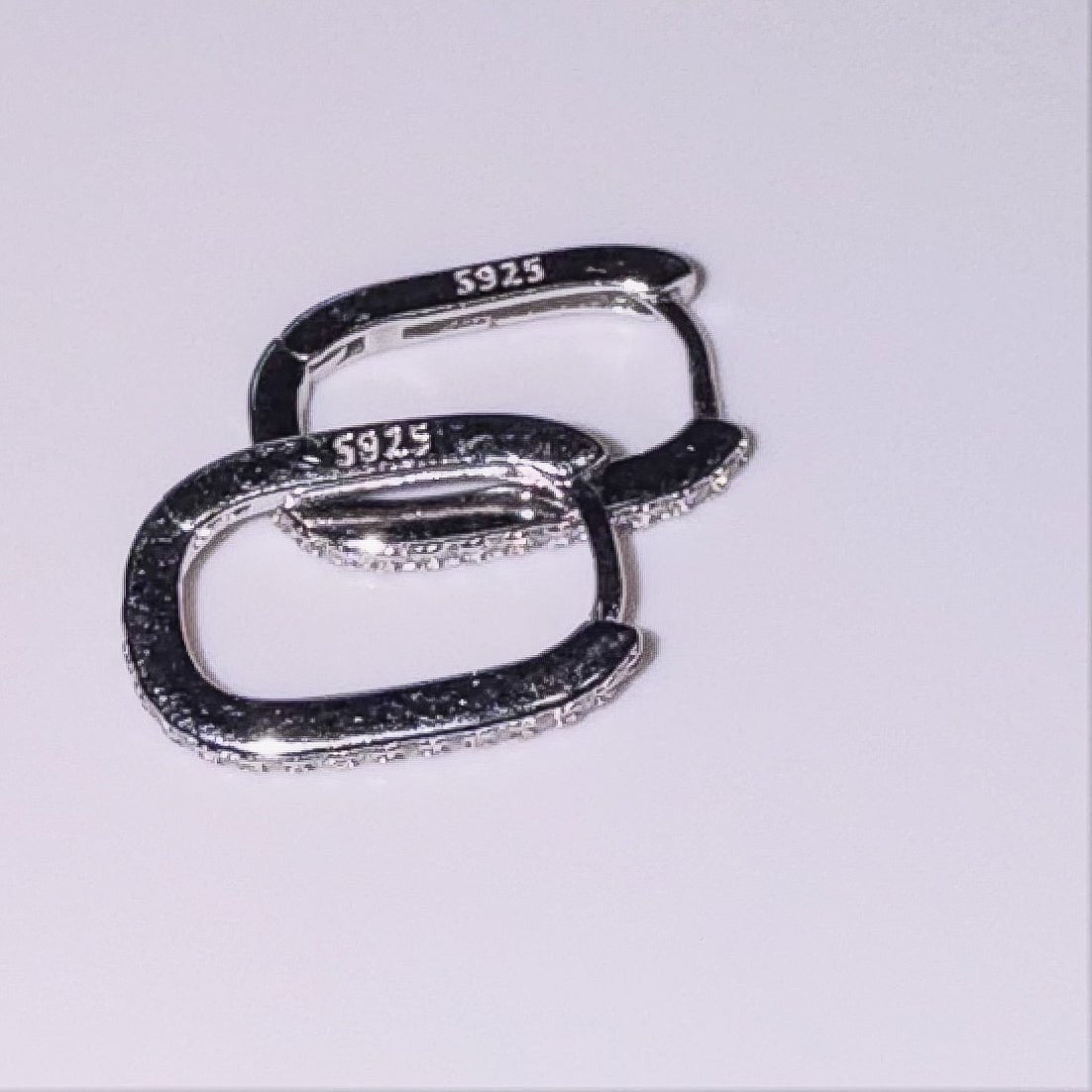 925 Sterling Silver Hypoallergenic Rectangular Hoop Earrings