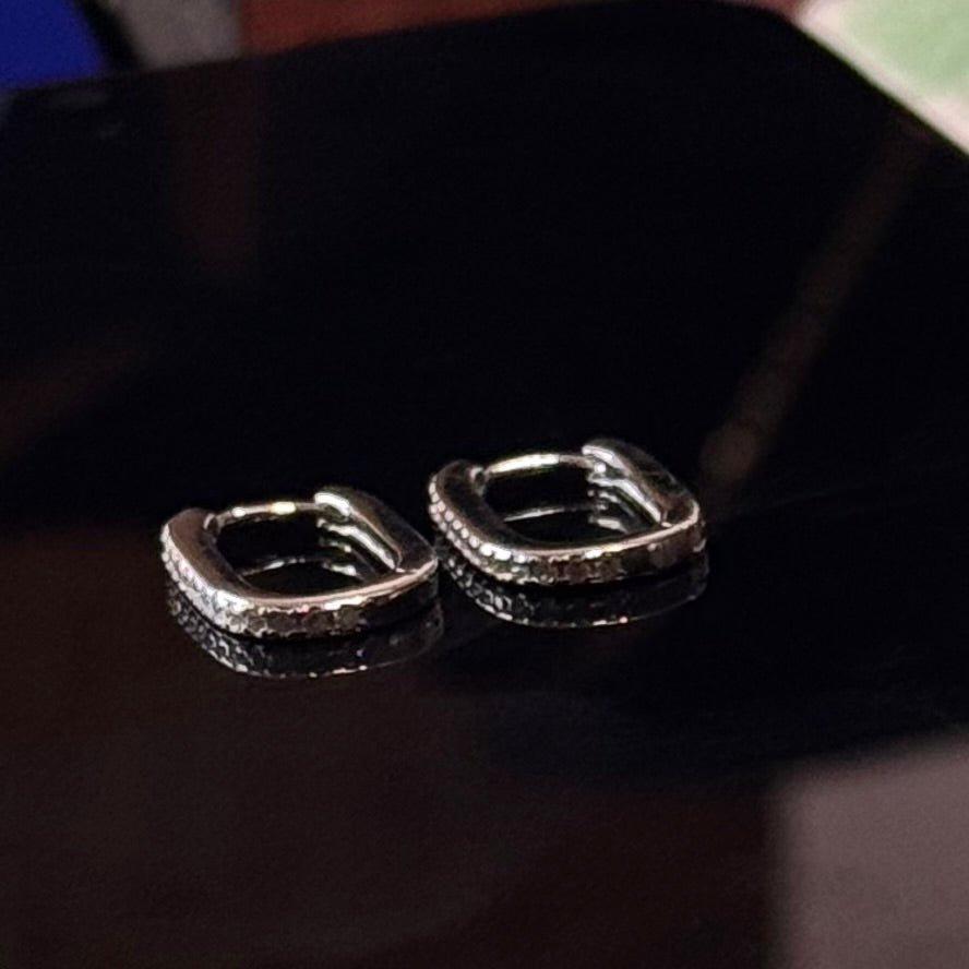 925 Sterling Silver Hypoallergenic Rectangular Hoop Earrings