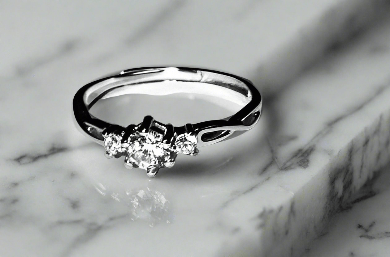 Sterling Silver Star-Cut Zircon Engagement Ring Amtikiss Casuals