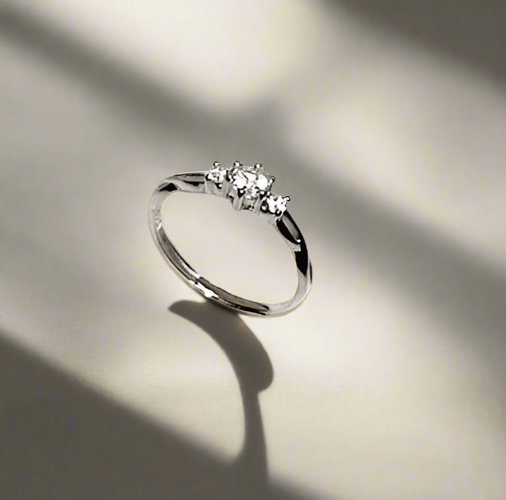 Sterling Silver Star-Cut Zircon Engagement Ring Amtikiss Casuals